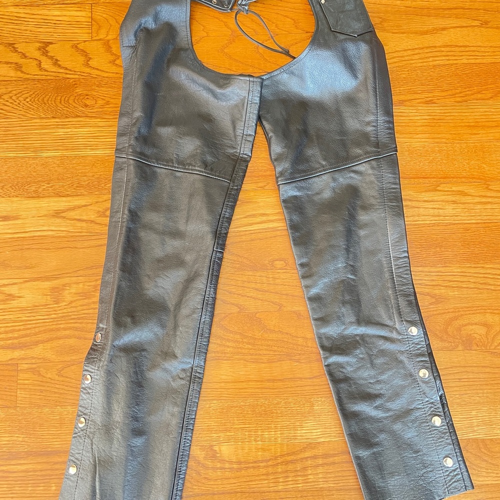 Women’s Black Leather Riding Chaps
